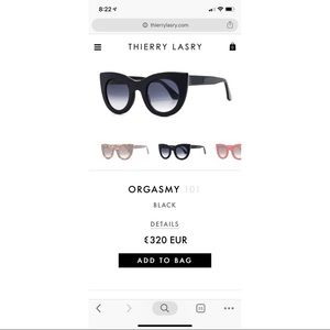 Thierry Lasry Black Orgasmy Cat Eye Sunglasses